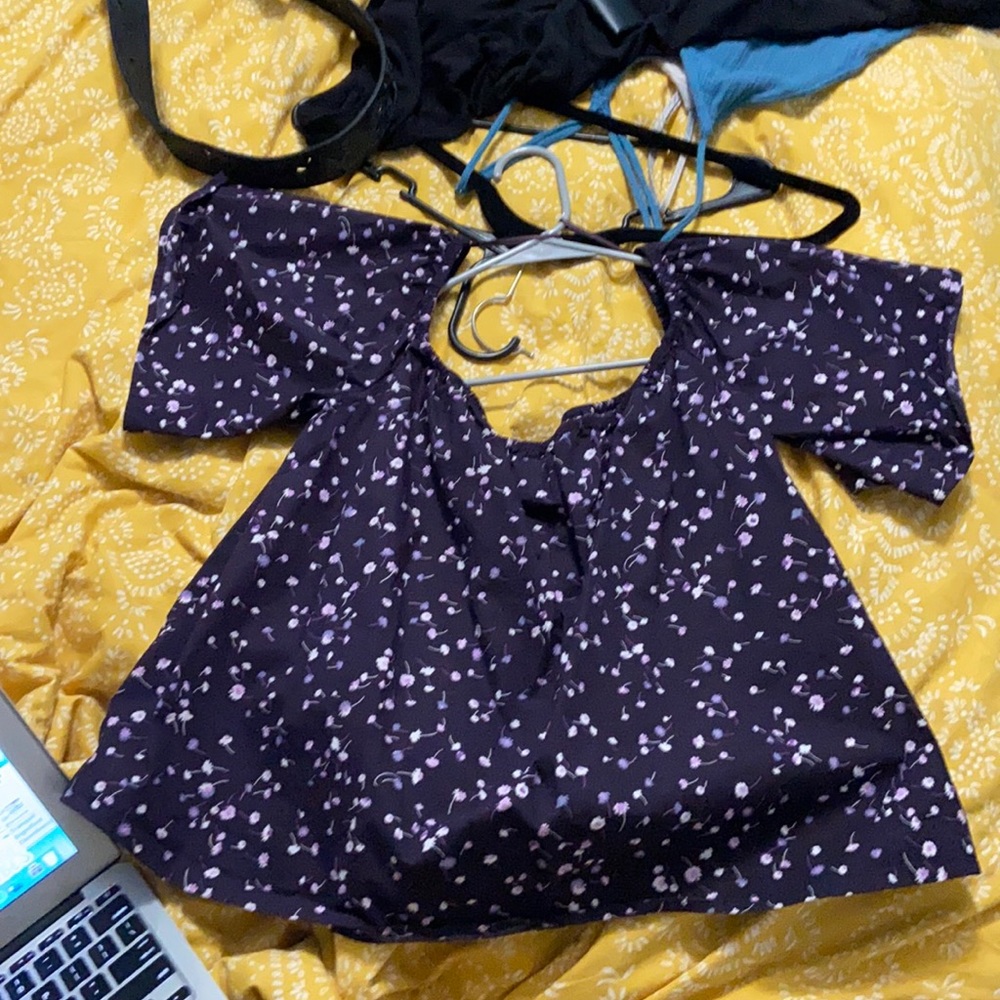 Floral off shoulder shirt